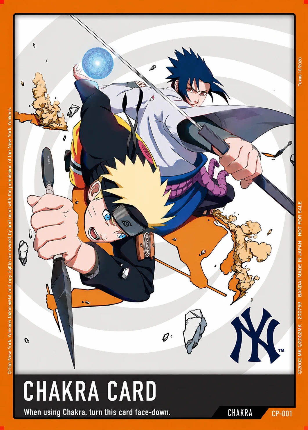 Artwork-Vorschau der Chakra Card CP-001 · New York Yankees Ver.-Karte für NARUTO CARD GAME