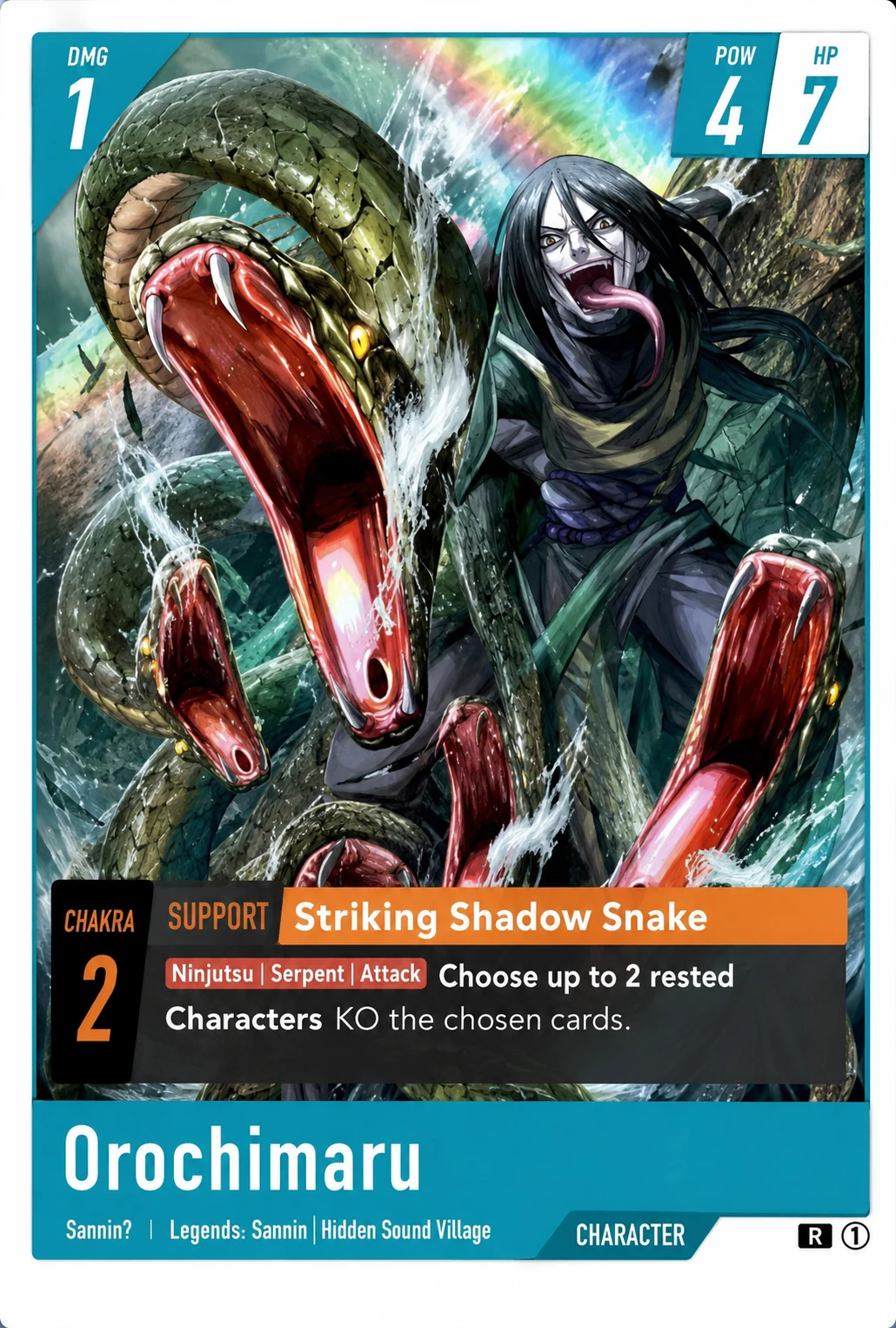 Artwork-Vorschau der Orochimaru-Karte für NARUTO CARD GAME