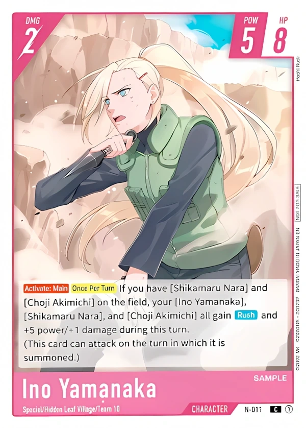 NARUTO CARD GAME Ino Yamanaka カードのアートワークプレビュー