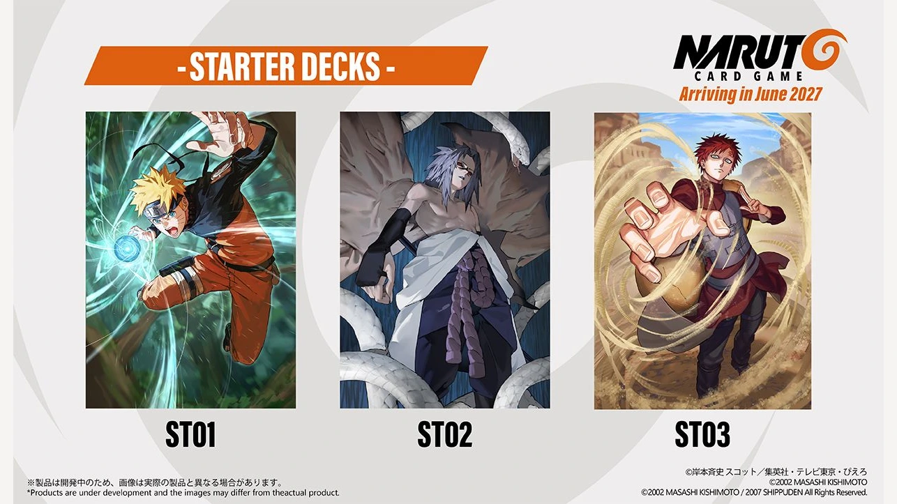 Offizielle Motive für ST01 Naruto, ST02 Sasuke und ST03 Gaara.