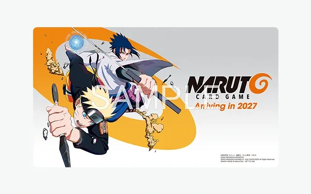 Visuel officiel du tapis Arriving in 2027. Échantillon promotionnel Bandai, pas une photo du stock.