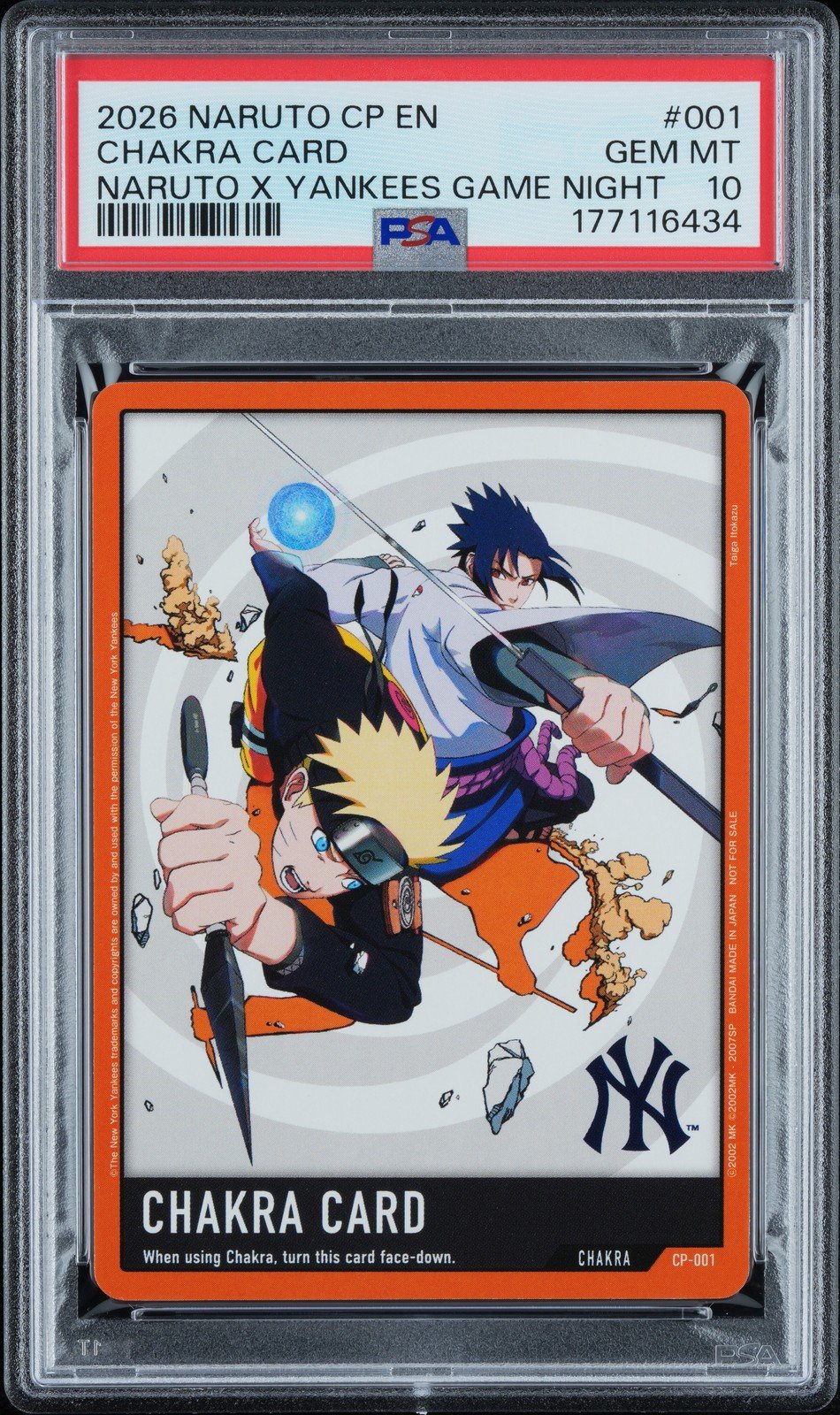 CP-001 Yankees sous boîtier PSA 10. Photo de la boutique PSA sur eBay ; certificat visible 177116434.