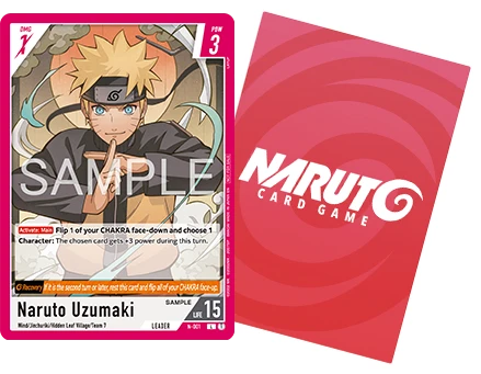 Beispiel einer Leader-Karte aus dem NARUTO CARD GAME, offizielle Musterkarte von BANDAI
